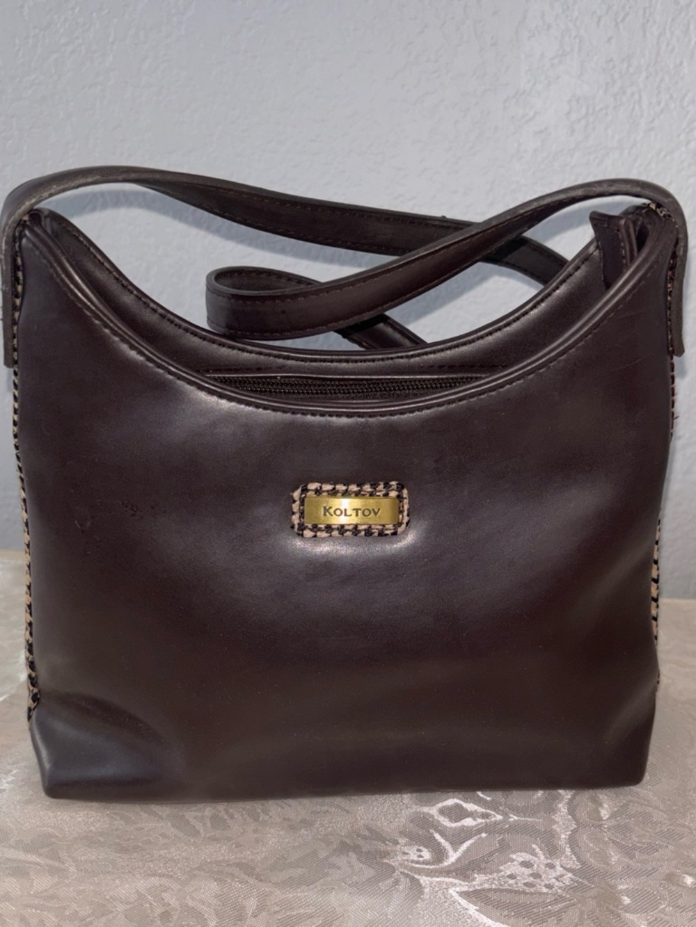 KolTov Dark Brown Leather Shoulder Bag